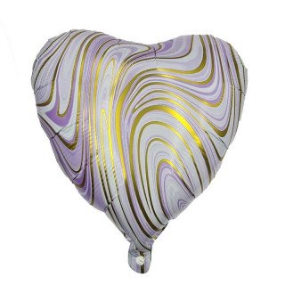 Ballon coeur parme marbré