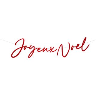 Guirlande Joyeux Noel Velours Rouge