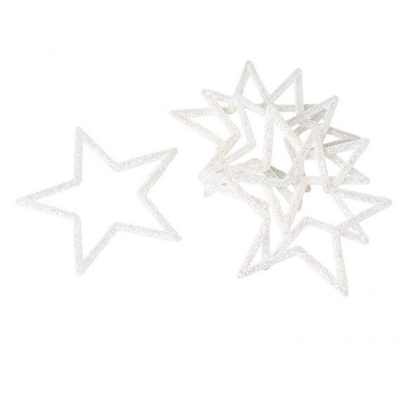 6 étoiles ronds de serviette paillette blanches 8CM