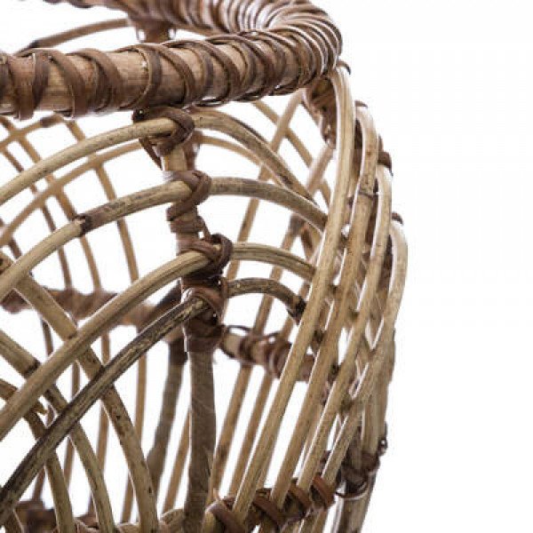 Panier rotin rond motif , beige (S)