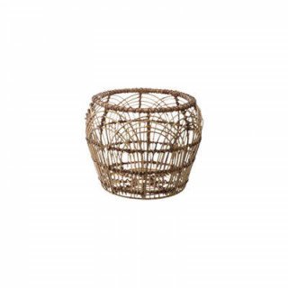 Panier rotin rond motif , beige (S)