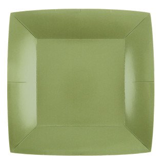 10 assiettes carrées Olive