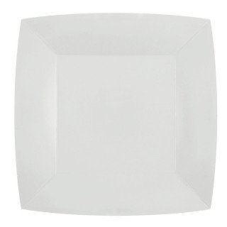 10 assiettes carrées Blanches