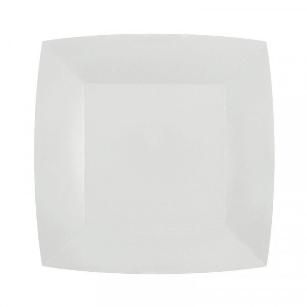10 petites assiettes carrées Blanches