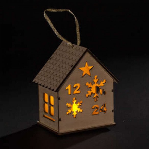 Décoration de noël chalet bois LED