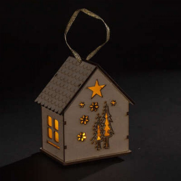 Décoration de noël chalet bois LED