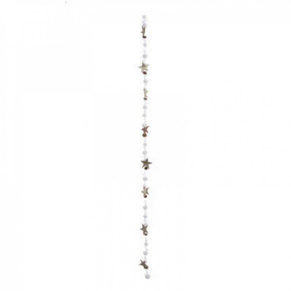 Guirlande noël  étoile bois et boule, 140cm