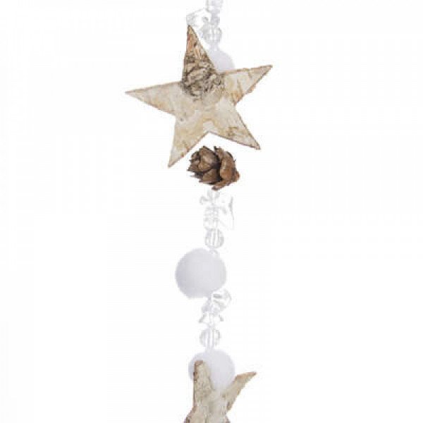 Guirlande perles, étoile bois et...
