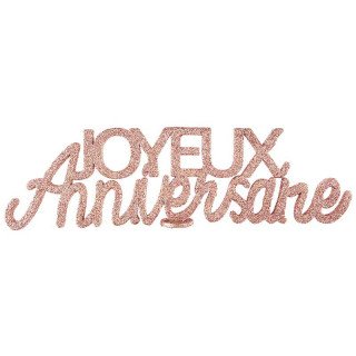 Lettres Joyeux Anniversaire pailletées Rose Gold