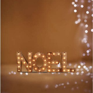 NOEL en bois lumineux, H15