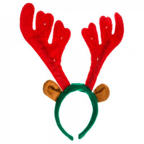 Serre tête renne LED, feutrine