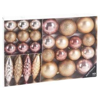 Set de 31suspensions boules de noël Rose et Or