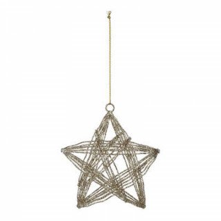 Etoile de noël fil métal doré, 8cm