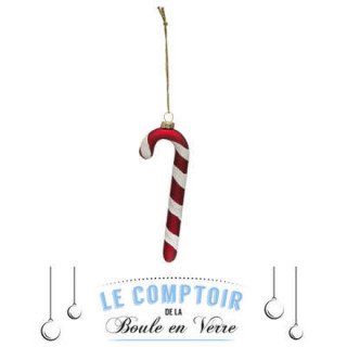 Décoration de noël sucre d'orge en verre, 12cm