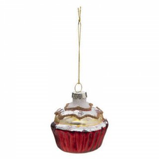 Décoration de sapin cupcake en verre, 60mm