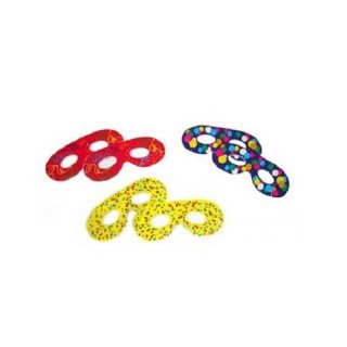 6 loups arrondis multicolor 16X7cm