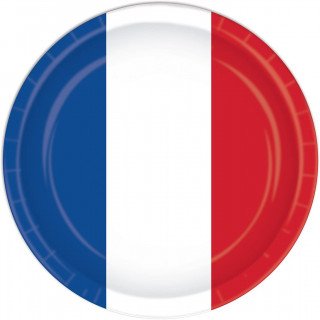 lot de 8 assiettes en carton Bleu Blanc Rouge FRANCE