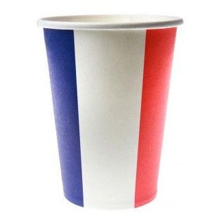 8 gobelets en carton Bleu Blanc Rouge FRANCE