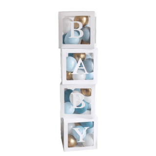 Set de 4 boites cube baby blanches
