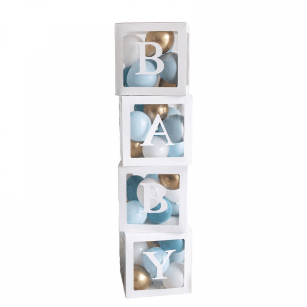 Set de 4 boites cube baby blanches