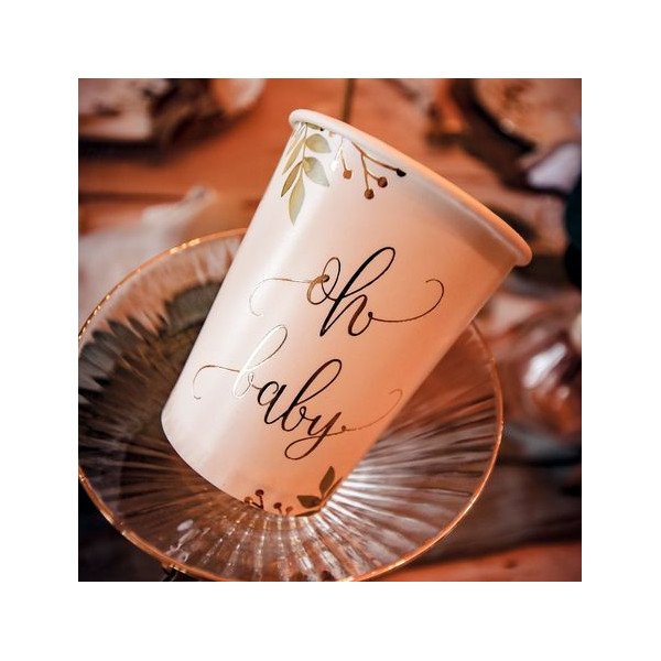 8 gobelets oh baby feuilles eucalyptus