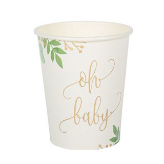 8 gobelets oh baby feuilles eucalyptus