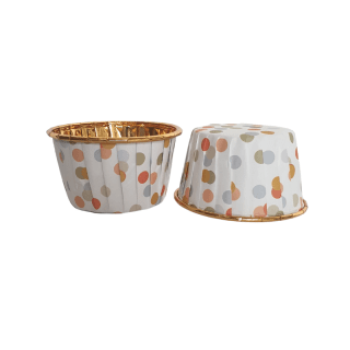 Boite de 12 caissettes cupcake à pois multicolores