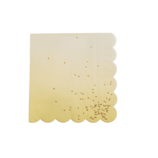16 serviettes dégradé jaune poussière or