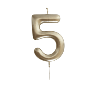 Grande Bougie Chiffre anniversaire or clair sur pic