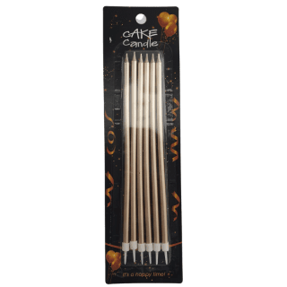 6 grandes bougies anniversaire rose gold (boite de 6)
