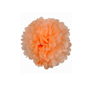 Pompon fleur en papier de soie peche 35 cm