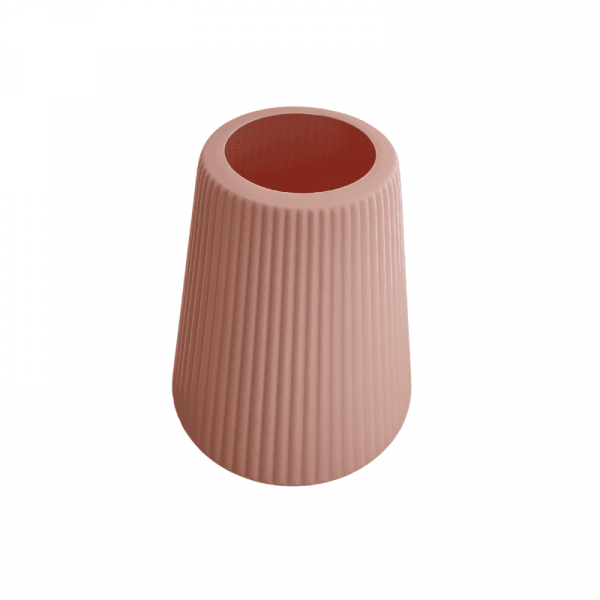 Petit Vase rose pastel Rainuré