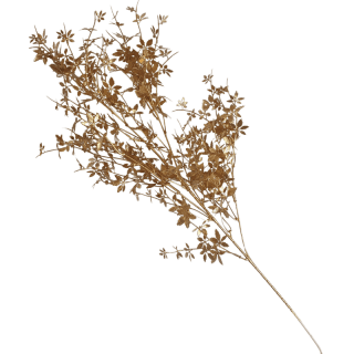 Branche de petites feuilles fournie doré mat