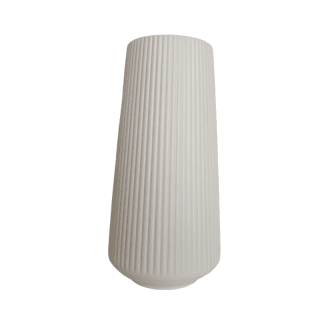 Vase blanc rainuré - 30cm