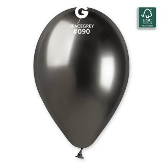 Ballons gris sidéral brillant 33cm (sachet de 5)