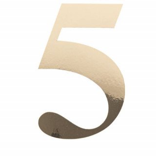 Sticker Chiffre 5 Or 15CM