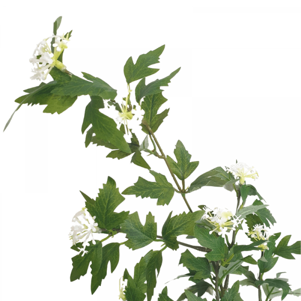 Chute de feuillages et fleurs d'orties blanches artificielles