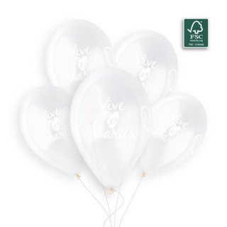 5 ballons transparent "Vive...