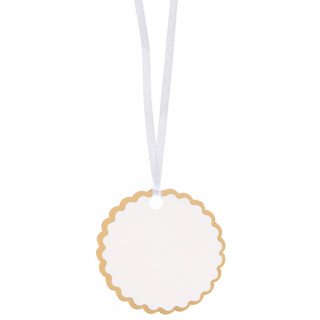 6 Marque-place blanc bord...