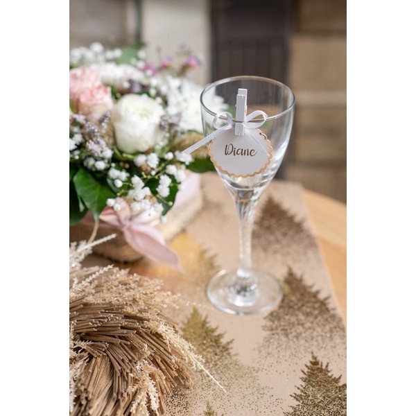 6 Marque-place blanc bord festonné or... 6 Marque-place blanc bord festonné or...