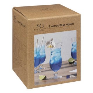4 verres Blue Hawaï 44cl,...