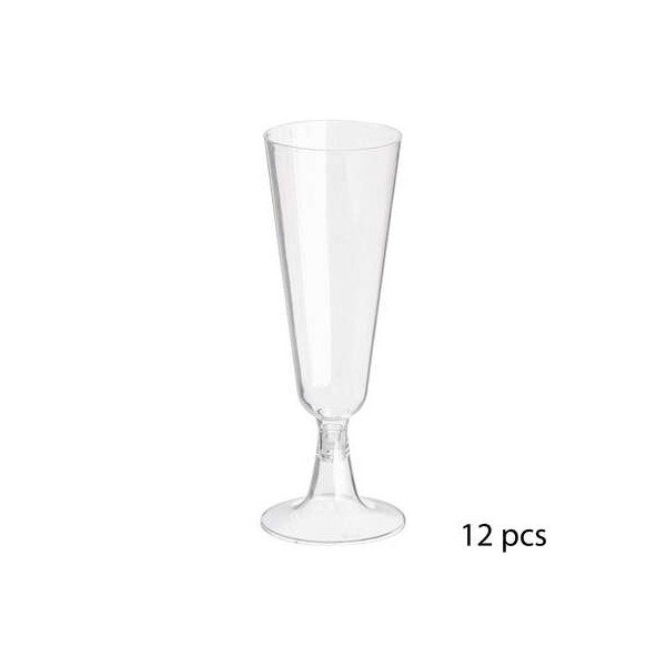 12 flutes champagne transparentes...