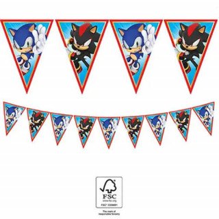 Guirlande fanion Sonic, 2.3m
