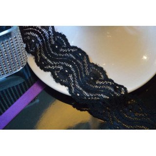 Ruban dentelle noir 5cm de large bande de 5M