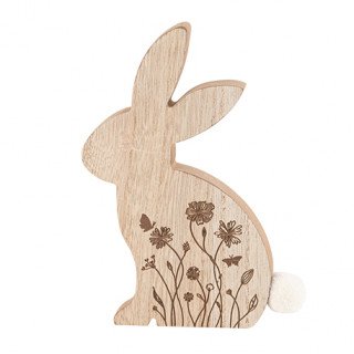 Décoration Lapin Bois 18x11cm