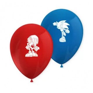 8 ballons latex Sonic