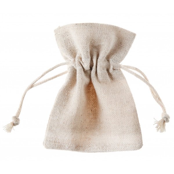 10 Pochons dragée toile lin naturel