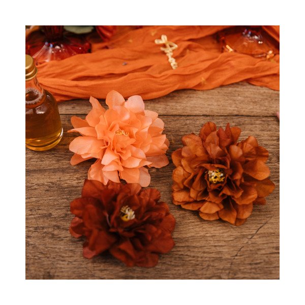4 Pivoines Terracotta 9x9cm