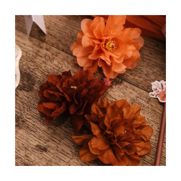 4 Pivoines Terracotta 9x9cm