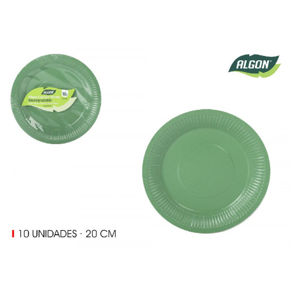 10 petites assiettes rondes vertes en... 10 petites assiettes rondes vertes en...